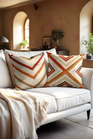 Diagonal Knit Patterned Double-sided Babyface Pillow cover 2-piece set