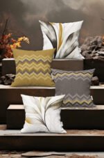 ELEGANT PATTERNED CLASSIC FLORAL WITH MOTIFS DOUBLE-SIDED DIGITALLY-PRINTED PILLOW COVER 4-piece set ( KRL 40 )