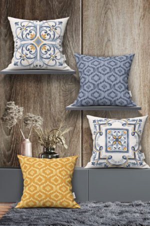 BAROQUE PERIOD MODERN WITH MOTIFS DOUBLE-SIDED DIGITALLY-PRINTED PILLOW COVER 4-piece set ( KRL 44 )