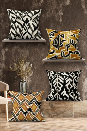 SAFARI CONCEPT ZEBRA PATTERNED DOUBLE-SIDED DIGITALLY-PRINTED PILLOW COVER 4-piece set ( KRL 46 )