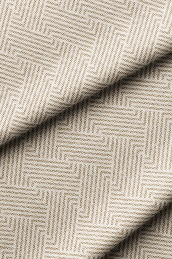 Cream Woven-Effect Maze Pattern Upholstery Fabric by Nilstar®