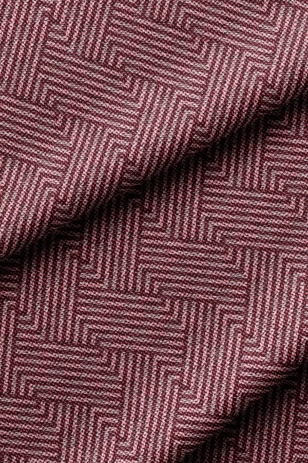 Burgundy Woven-Effect Maze Pattern Upholstery Fabric by Nilstar®