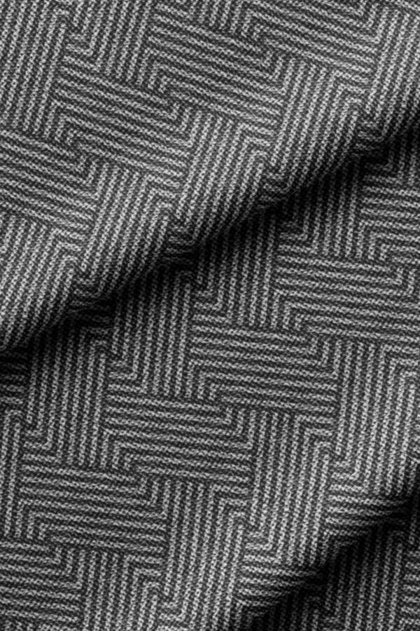 Smoke Grey Woven-Effect Maze Pattern Upholstery Fabric by Nilstar®