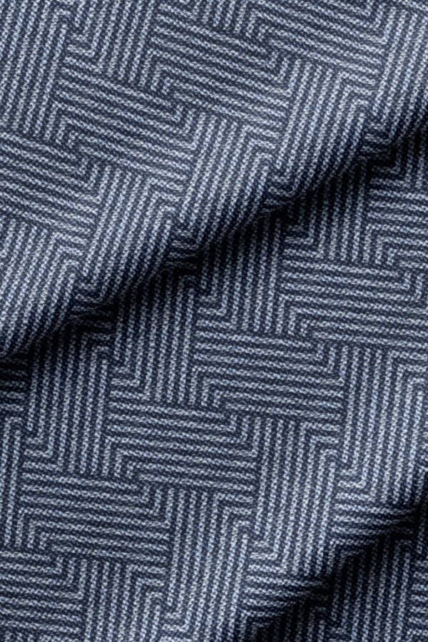 Woven-Effect Navy Maze Pattern Upholstery Fabric by Nilstar®