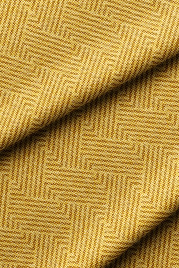 Yellow Woven-Effect Maze Pattern Upholstery Fabric by Nilstar®