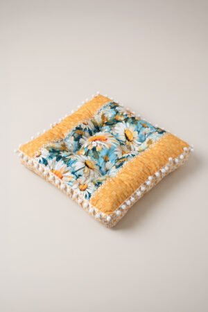 CANILA Modern Yellow Daisy Patterned Chair Cushion 43x43 x 7 cm 1 PIECE(S) ( CUSHION 5 )