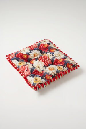 CANILA Modern Red Floral Patterned Chair Cushion 43x43 x 7 cm 1 PIECE(S) ( CUSHION 6 )
