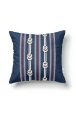 CANILA MARINE Rope Patterned Blue, White Square Pillow cover 43 x 43 cm Double-sided Pillow cover 1 PIECE(S) ( MARINE 2 )