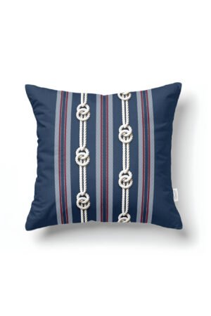 CANILA MARINE Rope Patterned Blue, White Square Pillow cover 43 x 43 cm Double-sided Pillow cover 1 PIECE(S) ( MARINE 2 )