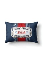 CANILA MARINE Beach Patterned Navy blue, White RECTANGULAR Pillow cover 33 x 53 cm Double-sided Pillow cover 1 PIECE(S) ( MARINE 4 )