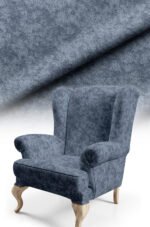 Modern Honeycomb Patterned Digitally-printed Upholstery sofa fabric, Pillow cover, Cushion, Chair Covering. Premium Fabric 140cm width ( PET 10 DARK BLUE )