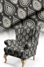 Damask Patterned Cotton-backed Thick rachel-knit Upholstery fabric 140cm width ( POP 105 )