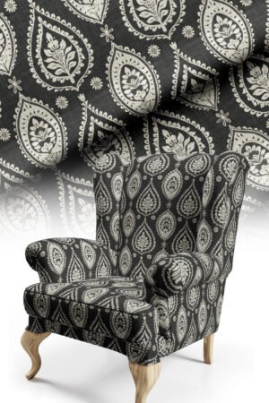Damask Patterned Cotton-backed Thick rachel-knit Upholstery fabric 140cm width ( POP 105 )