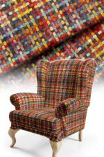 Knit Kilim Patterned Cotton-backed Thick rachel-knit Upholstery fabric 140cm width ( POP 13 )