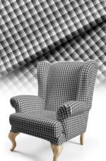Houndstooth Patterned Cotton-backed Thick rachel-knit Upholstery fabric 140cm width ( POP 16 )