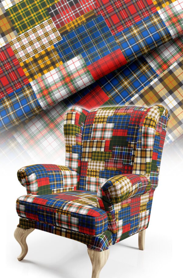 Tartan Pattern Upholstery Fabric, 140cm Width (POP 18)