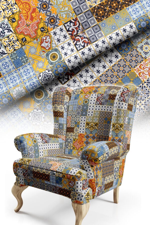 Mixed Tile Pattern Upholstery Fabric by Nilstar®