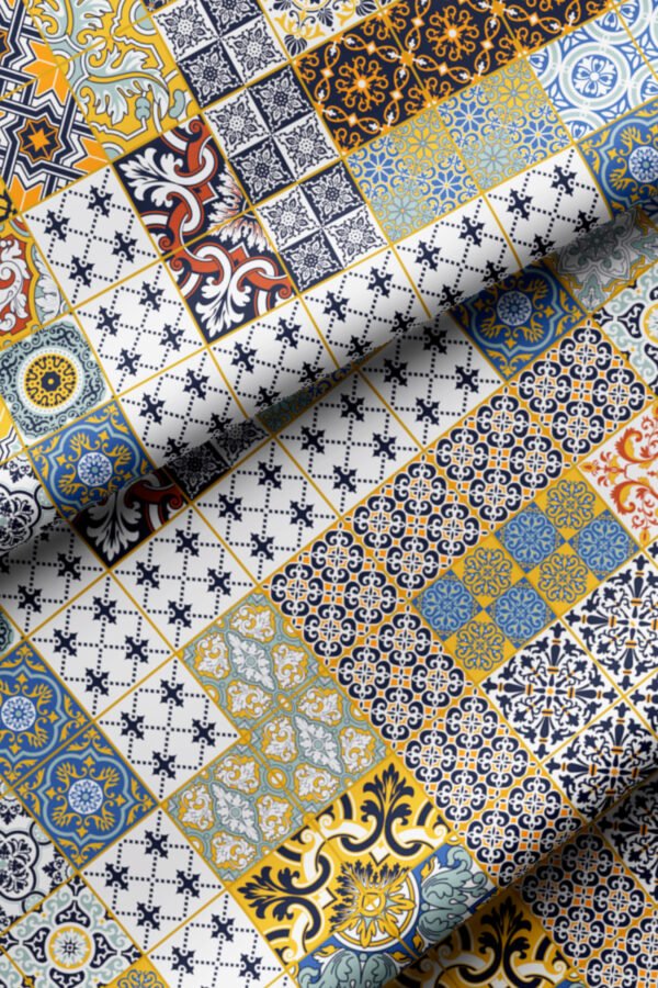Mixed Tile Pattern Upholstery Fabric by Nilstar®