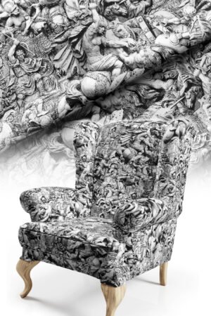 Statue Medieval Patterned Cotton-backed Thick rachel-knit Upholstery fabric 140cm width ( POP 21 )