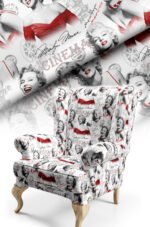 Marilyn Monroe Patterned Cotton-backed Thick rachel-knit Upholstery fabric 140cm width ( POP 23 )