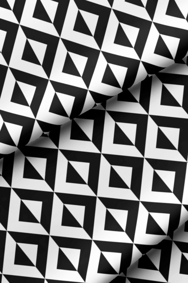 Black and White Geometric Pattern Upholstery Fabric by Nilstar®