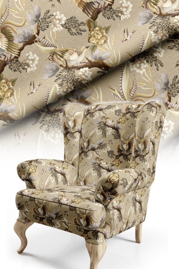 Classic Crane Pattern Upholstery Fabric by Nilstar®
