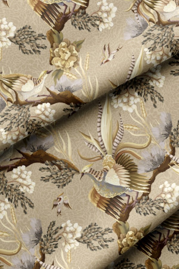 Classic Crane Pattern Upholstery Fabric by Nilstar®