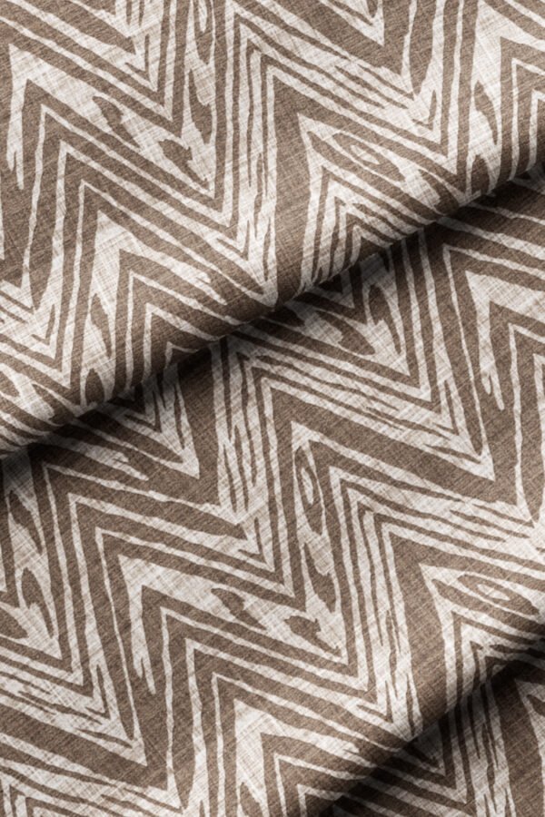 Woven-Effect Brown Zigzag Pattern Upholstery Fabric by Nilstar®
