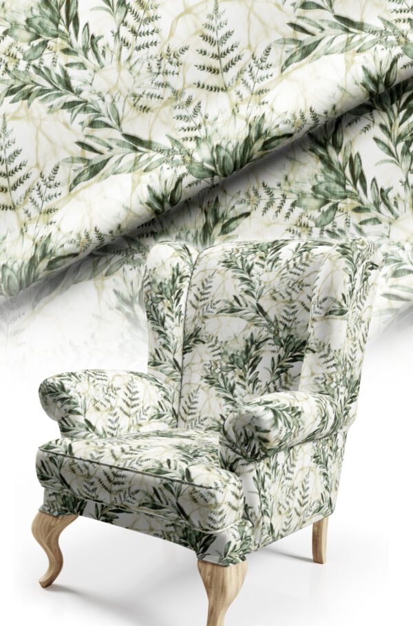 Green Leaf Pattern Upholstery Fabric, 140cm Width (POP 42)