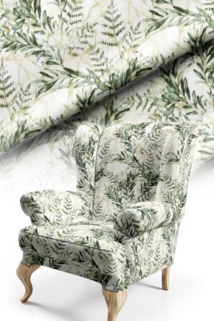 Green Leaf Pattern Upholstery Fabric, 140cm Width (POP 42)