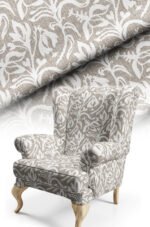Jacquard Paisley shawl Patterned Cotton-backed Thick rachel-knit Upholstery fabric 140cm width ( POP 44 )
