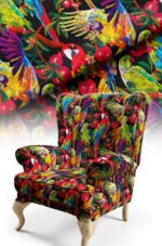 Parrot Patterned Cotton-backed Thick rachel-knit Upholstery fabric 140cm width ( POP 5 )