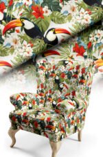Tropical Parrot Pattern Upholstery Fabric, 140cm Width (POP 55)