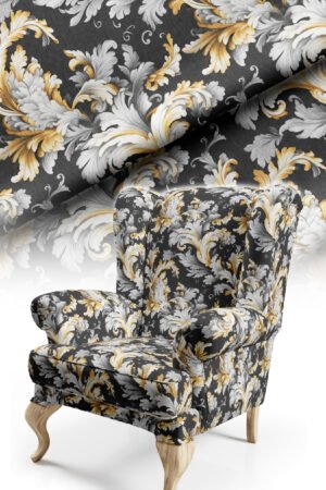 Classic Patterned Cotton-backed Thick rachel-knit Upholstery fabric 140cm width ( POP 57 SMOKE GRAY )