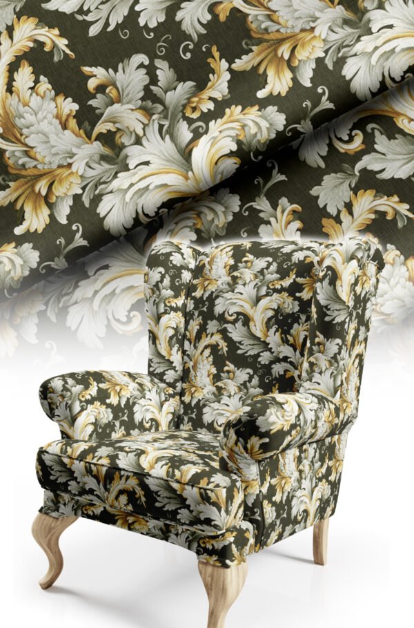 Green Classic Pattern Upholstery Fabric, 140cm Width (POP 57)