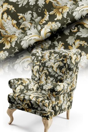 Classic Patterned Cotton-backed Thick rachel-knit Upholstery fabric 140cm width ( POP 57 GREEN )