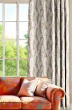Modern Embroidery Pattern in Beige Blackout Curtain Panel, 140 x 270cm