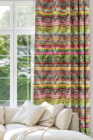Ethnic Woven Patterned Very Colorful Digitally-printed Blackout curtain - 140 x 270 cm