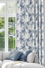 Modern Floral Patterned Blue Colorful Digitally-printed Blackout curtain - 140 x 270 cm