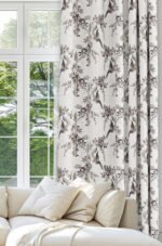 Modern Floral Patterned Brown Colorful Digitally-printed Blackout curtain - 140 x 270 cm
