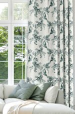 Modern Floral Patterned Green Colorful Digitally-printed Blackout curtain - 140 x 270 cm