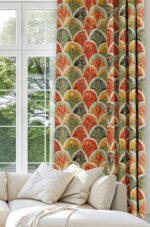 Digitally-Printed Distressed Fan Pattern Blackout Curtain Panel, 140 x 270cm