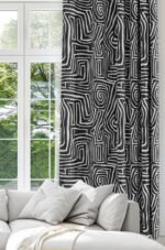 Spiral Stripe Patterned Smoke gray Modern Blackout curtain - 140 x 270 cm