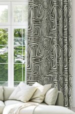 Spiral Stripe Patterned Green Modern Blackout curtain - 140 x 270 cm
