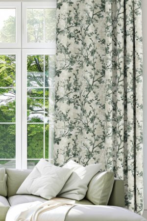 Spring blossom Branches Floral Patterned Green Colorful Digitally-printed Modern Blackout curtain - 140 x 270 cm