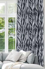 Zebra Stripes Patterned Blue Colorful Digitally-printed Modern Blackout curtain - 140 x 270 cm
