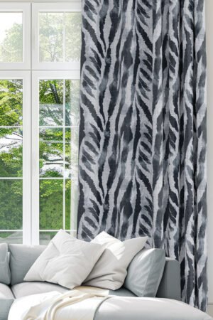 Zebra Stripes Patterned Blue Colorful Digitally-printed Modern Blackout curtain - 140 x 270 cm