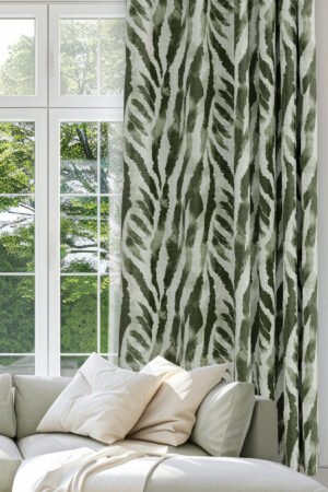 Zebra Stripes Patterned Green Colorful Digitally-printed Modern Blackout curtain - 140 x 270 cm
