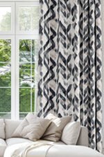 Abstract Elegant Patterned Smoke gray Colorful Digitally-printed Modern Blackout curtain - 140 x 270 cm
