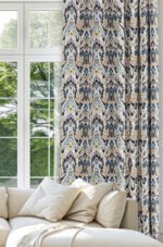 Digitally-Printed Classic Blue Pattern Blackout Curtain Panel, 140 x 270cm